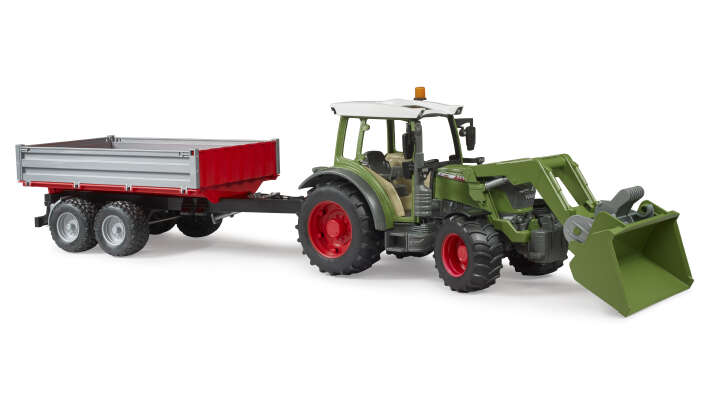 bruder Fendt Vario 211 mit Frontlader und Bordwandanhänger